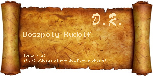 Doszpoly Rudolf névjegykártya