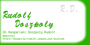 rudolf doszpoly business card